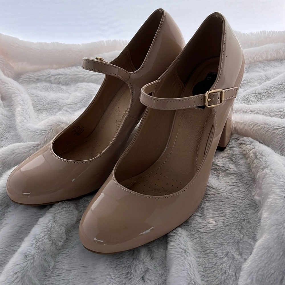 Daily Elegant Beige Mary Jane Heels